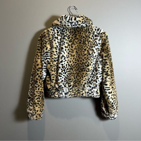 Leopard Print Faux Fur Jacket Size XS - Picture 4 of 6